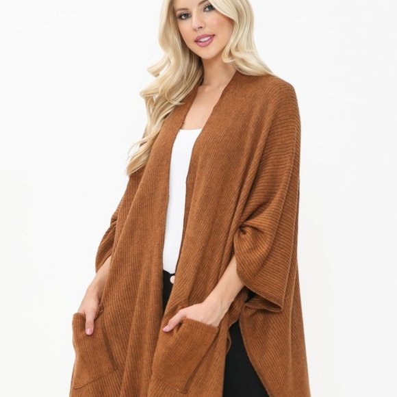 The Modern Anchor Sweaters - LAST ONE -The Harlow Cardigan Kimono Pockets Camel